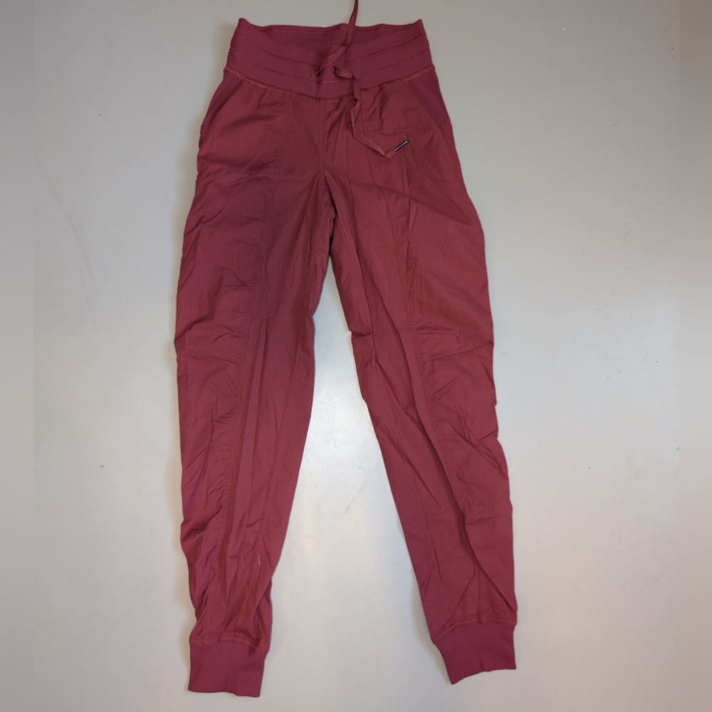 Maroon Lululemon dance studio jogger size 0